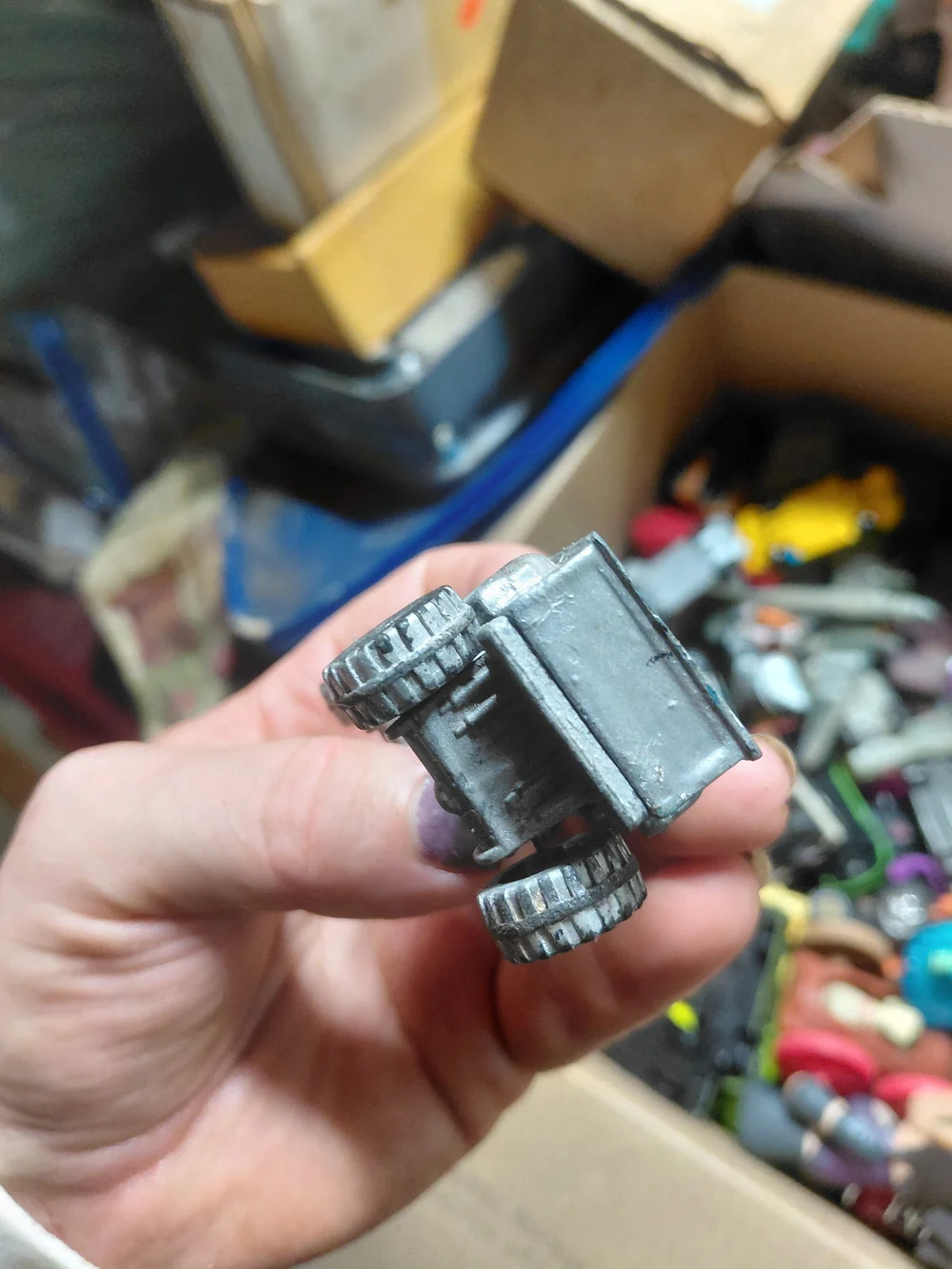 modified 1980s Hot Wheels or similar 1:64 scale die-cast truck, likely a Chevrol